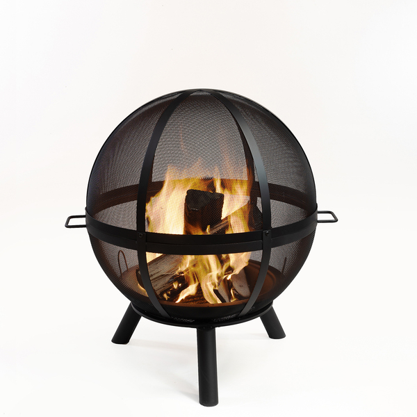 Deko Living 34 Inch Diameter Outdoor Steel Wood Burning Sphere Fire Pit COB10508